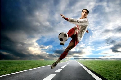 Wallpapers Soccer Player On The Street Sports 1024x768