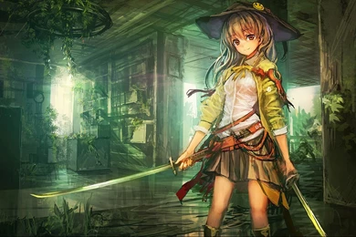 Download Wallpapers 1920x1200 Art, Lm7, Op center, Girl, Katana ...