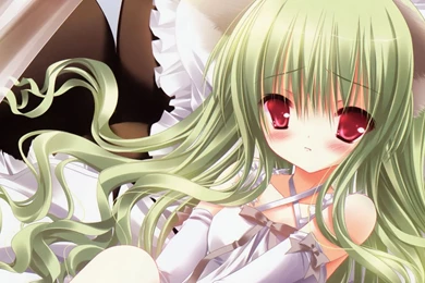 Download Wallpapers 1920x1080 Anime, Girl, Hair, Green, Eyes Full ...