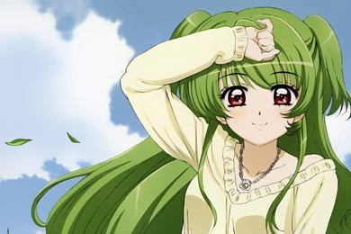 Download Wallpapers 3840x2160 Anime, Girl, Smile, Hair, Green 4K ...