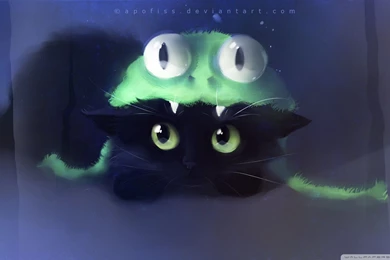 Frog Cat Painting Wallpapers 1920x1080 Frog Cat Painting ...