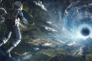 Spaceman... First Shot At Rainmeter (1440p) : Rainmeter