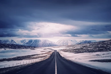 Road to heaven snow mountain nature winter Wallpapers