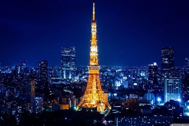 Tokyo Tower At Night HD Desktop Wallpapers : High Definition
