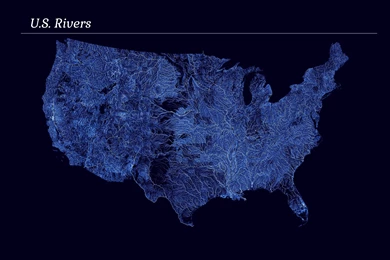River Trance: I Made A Retina 5K Wallpapers From USGS Data