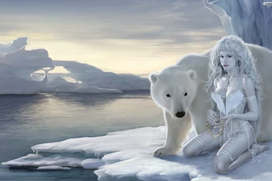YouWall   Polar Bear And Girl Wallpapers   Wallpaper,wallpapers ...