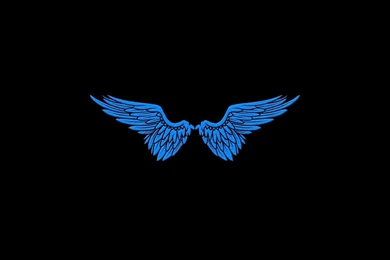 Angels Blue Wings Black Minimalistic Simple Wallpapers ...