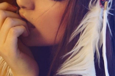 Sad Girl Biting Nails   123mobileWallpapers.com