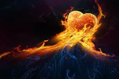 Fire Hearts Abstract Wallpapers