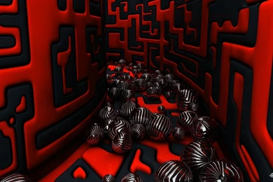 3D Red Black Spheres HD Widescreen Desktop Wallpapers