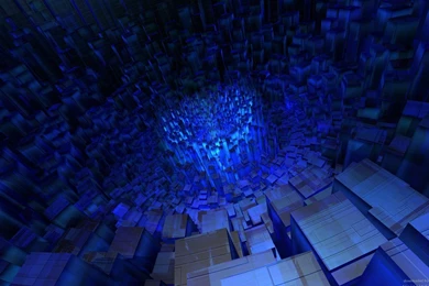 Download 1920x1080 Blue Blocks Cavern Wallpapers