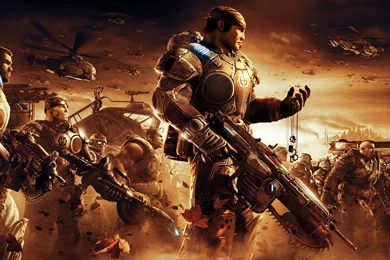 Download Wallpapers 3840x2160 Gears Of War, Soldiers, Sky ...
