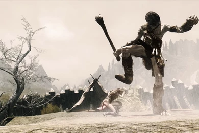 Download 1366x768 Skyrim Giant Stomp Wallpapers