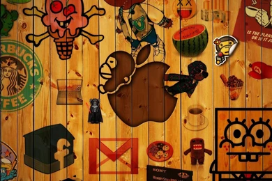 Download Wallpapers 2048x2048 Apple, Cartoon, Wood, Texture New ...