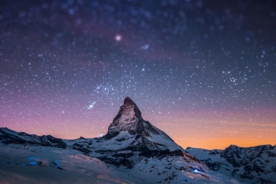 Download Wallpapers 2048x2048 Mountain, Peak, Stars, Sky, Night ...