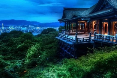 640x960 The Treetop Temple Protects Kyoto Japan Iphone 4 Wallpapers