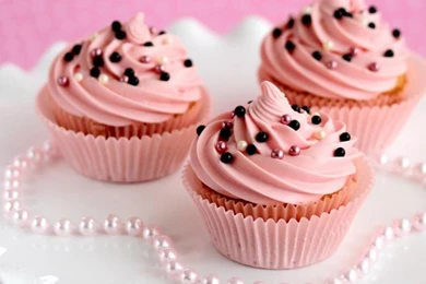 Dessert, Cupcakes, Cream, Pink, Pearls Wallpaper,Dessert Wallpapers ...
