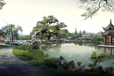 Chinese, Nature, Render, Landscapes, 1920x1080 HD Wallpapers And ...