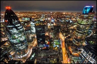 London Skyline At Night   Wallpaper.