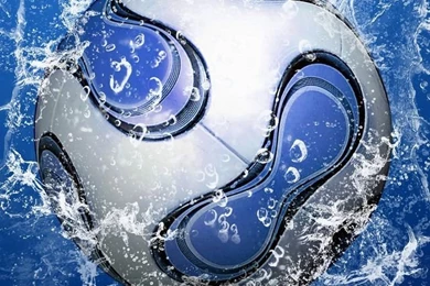 Download Soccer Ball In Blue Water Wallpapers For iPhone 4