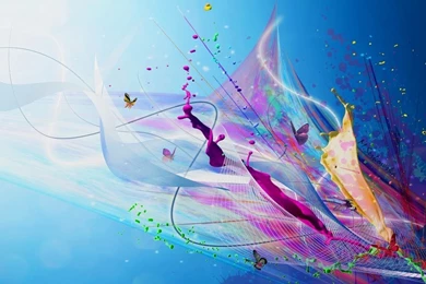 1366x768 Butterflies Abstract Splash Art Wallpapers