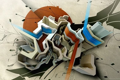 Download 1366x768 Abstract 3D Graffiti Wallpapers
