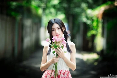 Cute Asian Girl HD Desktop Wallpapers : Widescreen : High ...