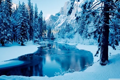 Blue Winter Landscape HD Desktop Wallpapers : High Definition ...