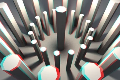 Download Wallpapers 3840x1200 Figures, Anaglyph, Sticks, Light, 3d ...