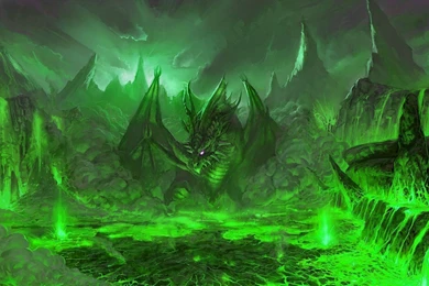 Green Dragon In The Volcano Wallpapers   Fantasy Wallpapers