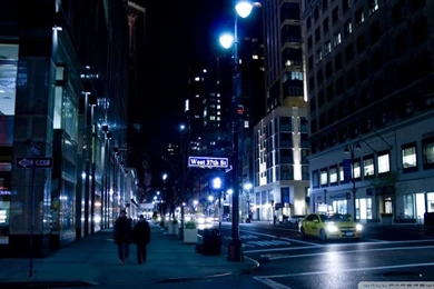 City Street Night HD Desktop Wallpapers : High Definition ...