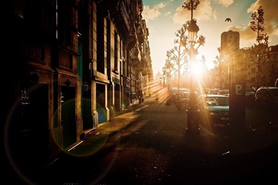 Urban City Street Wallpaper.