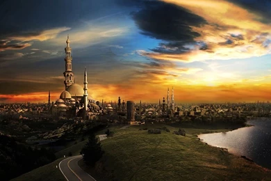 Sunset Fantasy Art Twitter Cover & Twitter Backgrounds