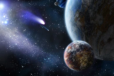 Planet And Comet In Space Wallpapers