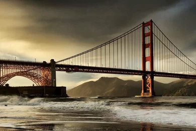 Download Wallpapers Golden Gate Bridge At Dusk, San Francisco (1920 ...