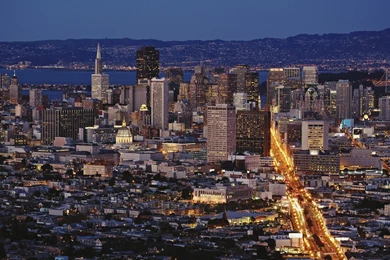 Skyscrapers: San Francisco Skyline Twin Peaks Dusk Beachview ...