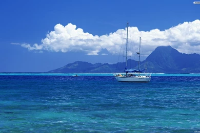 YouWall   Boat In The Blue Sea Wallpapers   Wallpaper,wallpapers ...