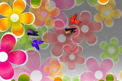 Colorful Spring Flowers Butterflies iPhone Wallpapers