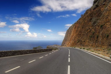 Download Wallpapers 2048x1152 Road, Mountain, Hill, Mark, Turn ...