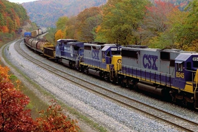 Download Wallpapers 2560x1024 Train, Motion, Nature, Fall Dual ...