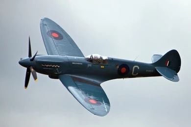 Blue Spitfire Fighter Plane Backgrounds Wallpapers