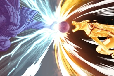 Susano'o Sasuke Vs Kyubi Naruto