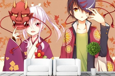 Boys And Maple Leaf Wall Mural Customize Photo Wallpapers Japanese ...