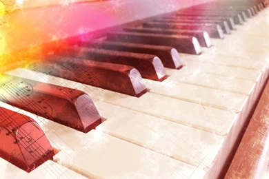 Piano Desktop Light Rainbow Music Yellow Pink Wallpapers ...