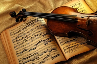1280x800 Violin And Notes Desktop PC And Mac Wallpapers