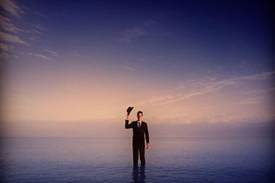 Businessman Having A Paddle   Digital Art Abstract Wallpapers Image