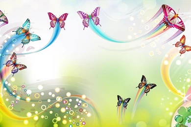 Butterfly Dancers Bokeh Dots Summer Abstract Bright Rainbows Spots ...