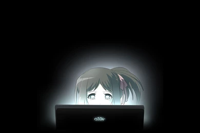 Girl With Computer Wallpapers   Anime Wallpapers