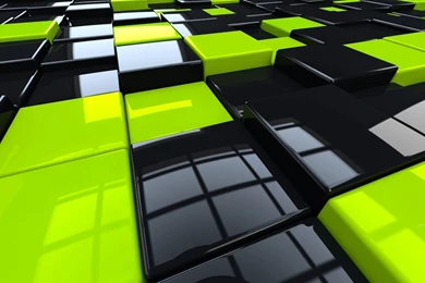 Black And Yellow Cubes Wallpapers   3D Wallpapers