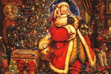 Santa Claus Sneaking Christmas Wallpapers 1024×768